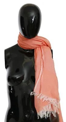 MALO Шарф Хлопковый оранжевый однотонный женский платок с бахромой на шее 130см x 200см $400
