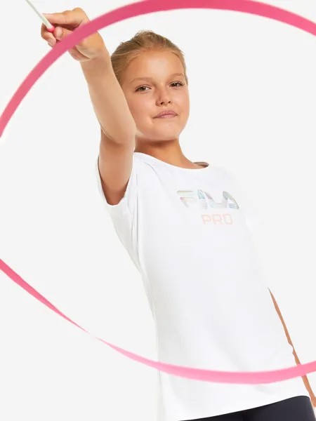 Футболка для девочек FILA, Белый, размер 164
