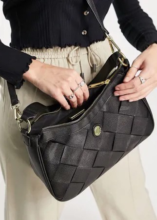 Черная плетеная сумка через плечо Steve Madden-Черный цвет
