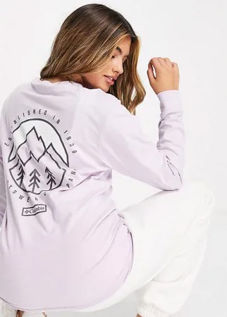 Сиреневый лонгслив с принтом на спине Columbia Cades Cove – эксклюзивно для ASOS-Фиолетовый цвет