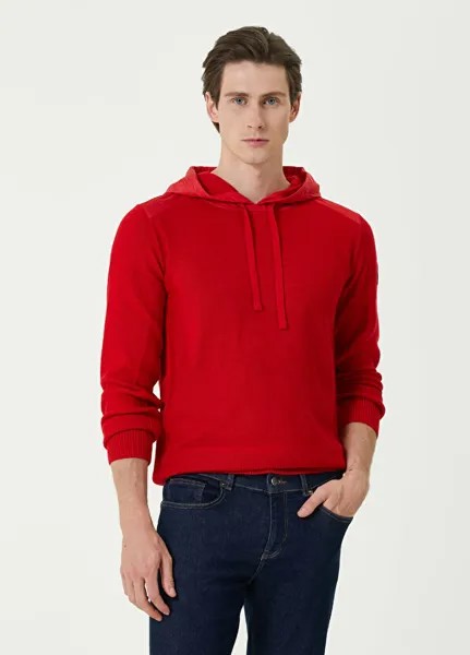 Красный вязаный свитер с капюшоном hybridge Canada Goose