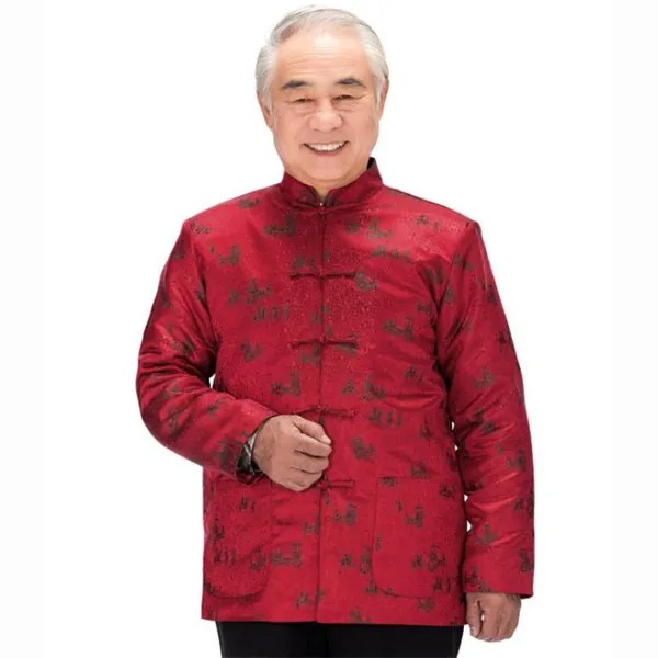Китайский костюм-туника для мужчин среднего возраста с длинным рукавом, Мужская стеганая куртка, Мужской Блейзер, мужские пальто, костюм Та...