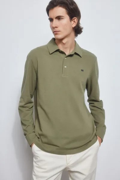 Базовая рубашка-поло с длинными рукавами Pedro del Hierro, зеленый