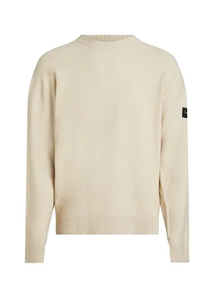 Серый мужской свитер узкого кроя с круглым вырезом Calvin Klein