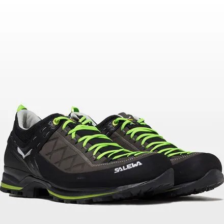 Кожаные походные кроссовки Mountain Trainer 2 мужские Salewa, цвет Smoked/Fluo Green