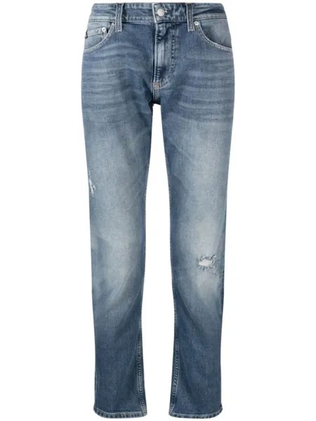 Calvin Klein Jeans узкие джинсы средней посадки, синий