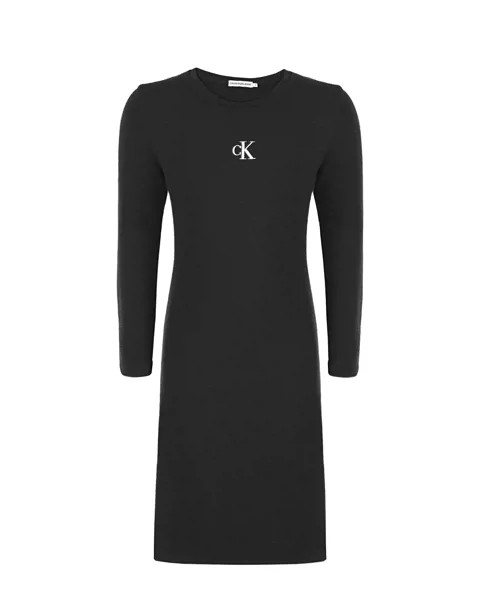 Черное платье с длинными рукавами Calvin Klein детское