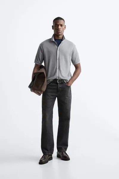 Текстурированный кардиган ZARA, серый