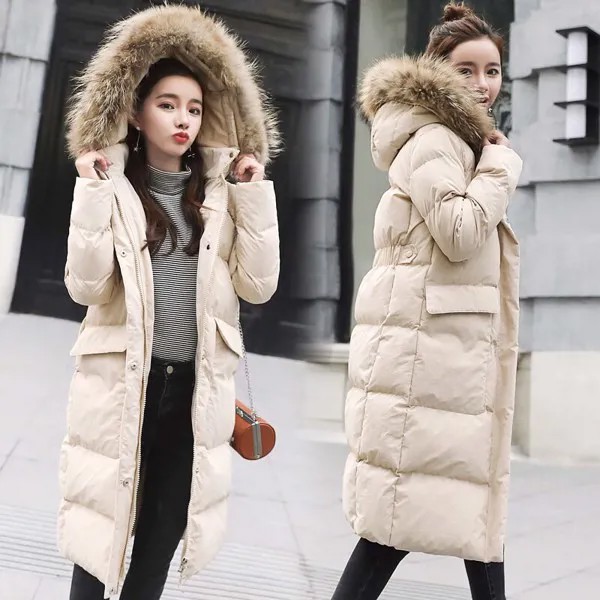 Зимняя куртка, женская пуховая парка с хлопковой подкладкой, длинное пальто, женские корейские пуховики, куртки для женщин, парки для женщин 2020 KJ747