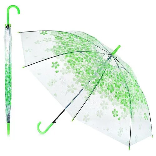 Зонт-трость Oubaoloon, полуавтомат, купол 54 см., зеленый