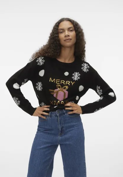Свитшот Vero Moda VMXMASGIVEAWAY O NECK XMAS, цвет black comb