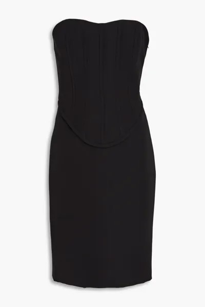 Мини-платье без бретелек из твила Boutique Moschino, черный