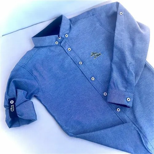 Школьная рубашка, размер 10-11 лет, синий