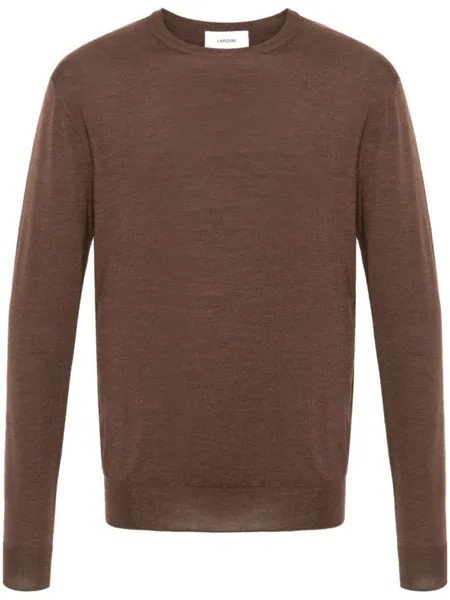 Lardini джемпер из смесовой шерсти с круглым вырезом, коричневый
