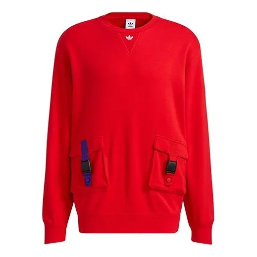 Толстовка adidas originals Cny Crew Series Cargo Pocket Round Neck Pullover Red, красный