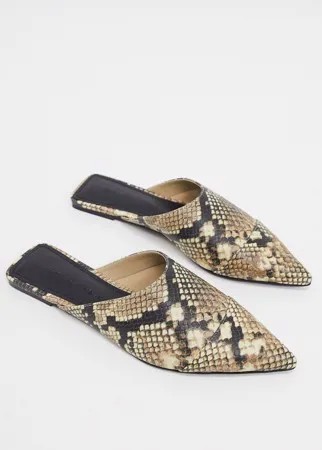 Мюли со змеиным узором Who What Wear-Мульти