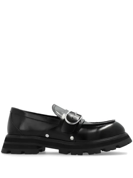 Alexander McQueen кожаные мокасины с пряжками, черный