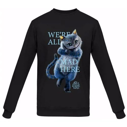 Свитшот We're All Mad Here, черный, размер XXL