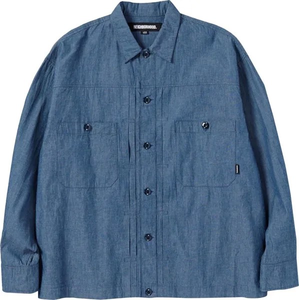 Рубашка Neighborhood Button Up Shirt 'Indigo', синий