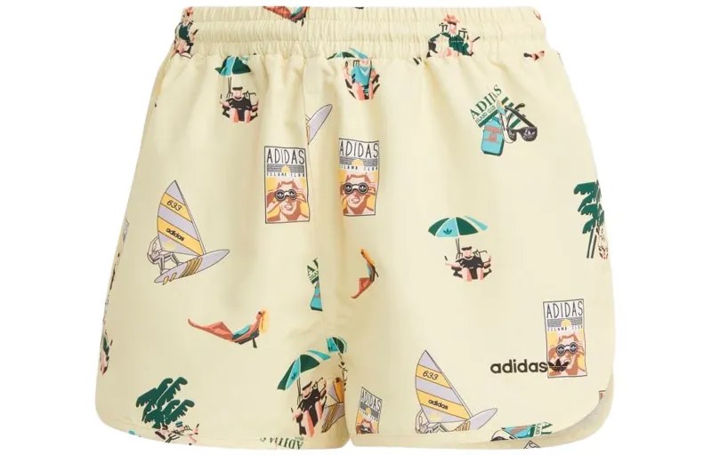 Повседневные шорты женские пастельно-желтые Adidas Originals