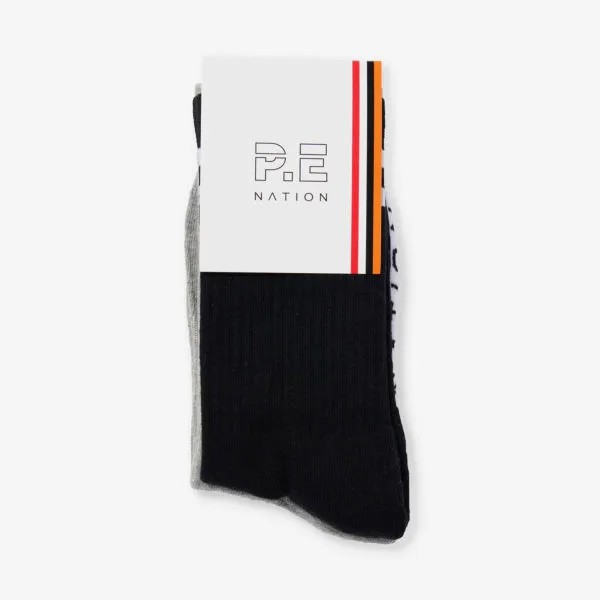 Набор из двух носков из эластичного хлопка с логотипом Marathon P.E Nation, черный