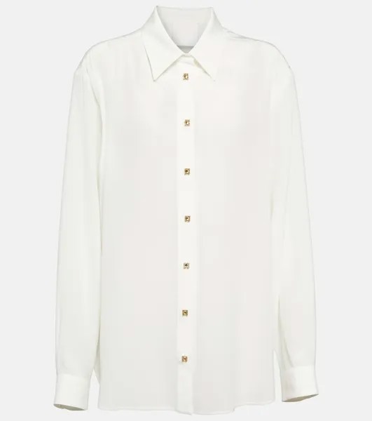 Шелковая блузка с декором GIVENCHY, белый