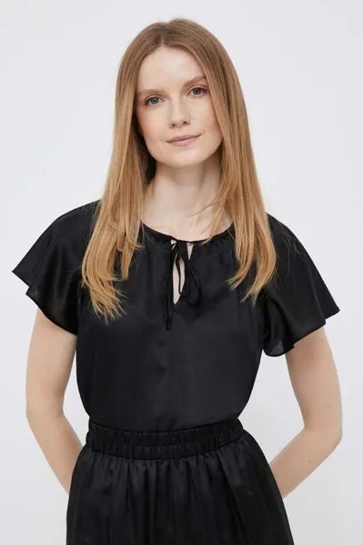 Блуза из смесового шелка Dkny, черный