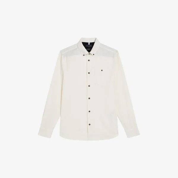 Lecco рубашка стандартного кроя из хлопкового вельвета с накладными карманами Ted Baker, экрю