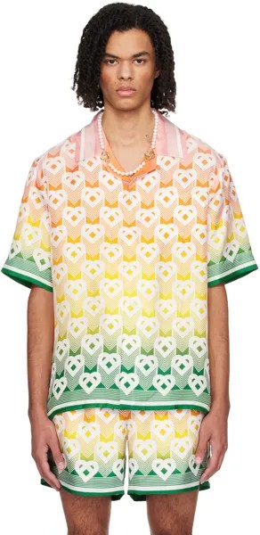Разноцветная рубашка с принтом Casablanca, цвет Heart monogram gradient
