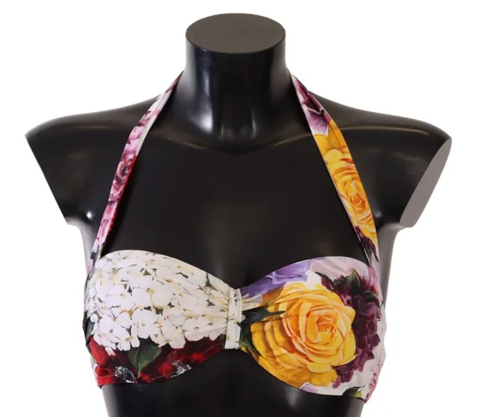 DOLCE - GABBANA Купальные костюмы Верх бикини Разноцветный купальник с цветочным принтом IT2 / S Рекомендуемая розничная цена 300 долларов США