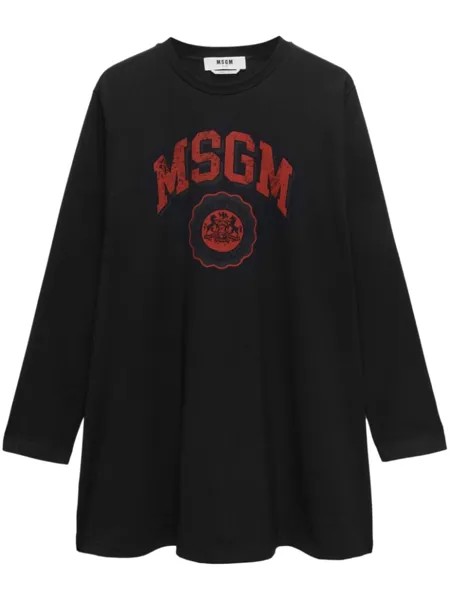 MSGM платье мини с логотипом, черный