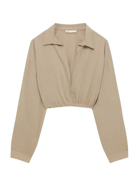 Блуза Pull&Bear, светло-коричневый