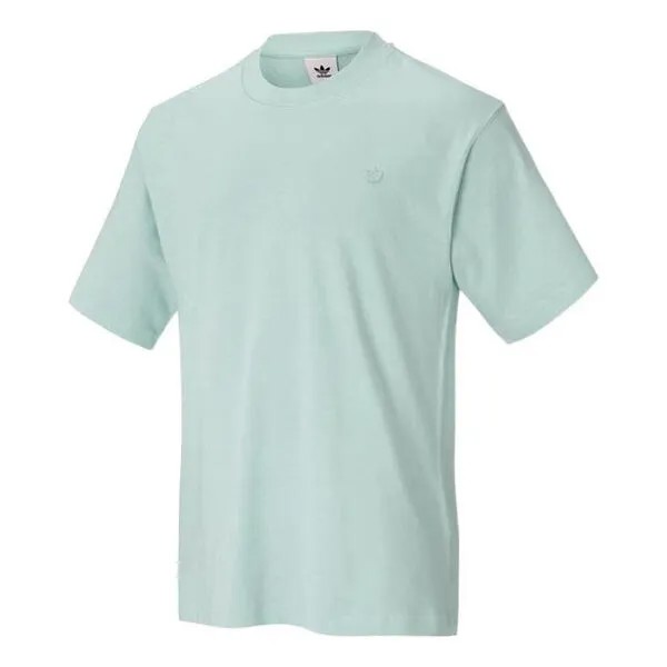 Футболка Men's adidas originals Series Solid Color Micro Mark Embroidered Casual Round Neck Short Sleeve Light Green T-Shirt, зеленый