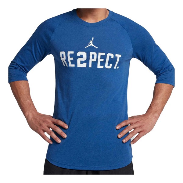Футболка Air Jordan Respect 3/4 Sleeve T-Shirt 'Blue', синий