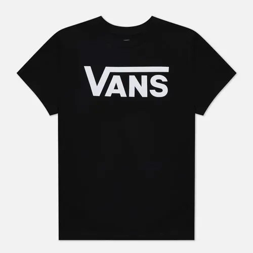 Футболка VANS, хлопок, однотонная, размер XS, черный