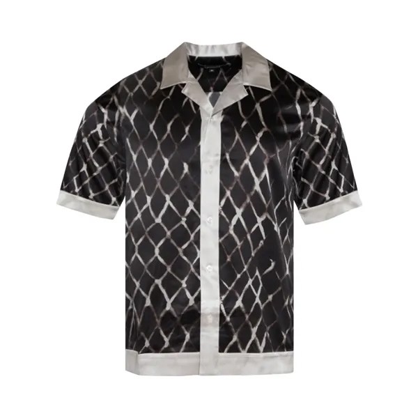 Шелковая рубашка с короткими рукавами Nahmias Colorblock Swish, Black Swish