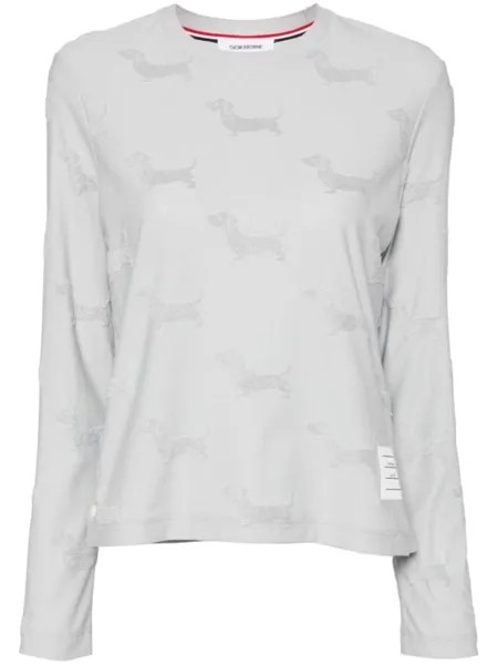 Thom Browne футболка Hector из жаккардовой ткани, серый