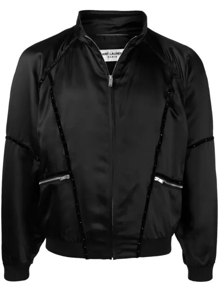 Бомбер Teddy 80 на молнии Saint Laurent, черный