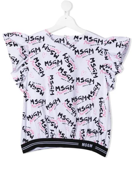 MSGM Kids футболка с логотипом