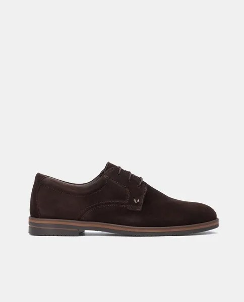 Мужские замшевые туфли на шнуровке Douglas с гладким верхом Martinelli, темно коричневый