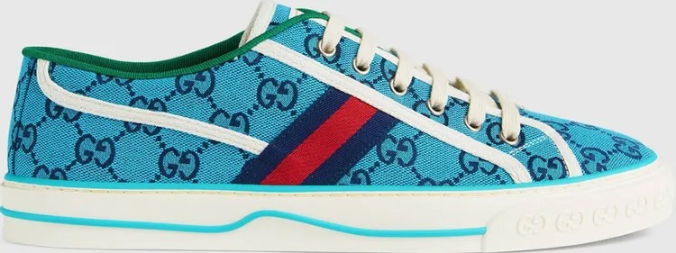 Кроссовки Gucci Wmns Tennis 1977 Light Blue Monogram, синий