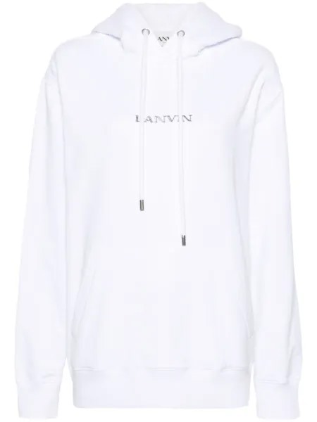 Lanvin худи с вышитым логотипом, белый