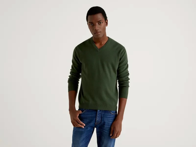 Пуловер мужской United Colors of Benetton 21A_1002U4407 зеленый 2XL