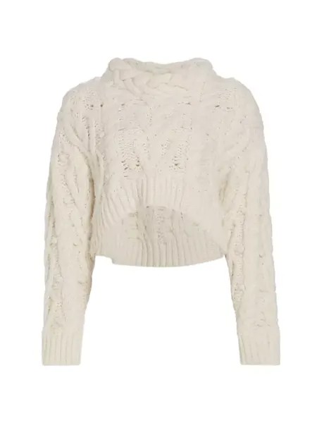Свитер Galiona из смесовой шерсти Loveshackfancy, цвет snow
