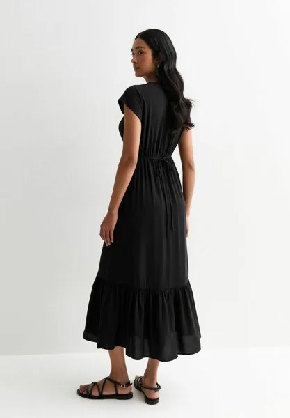 Повседневное платье RUFFLE HEM MIDI New Look, черный