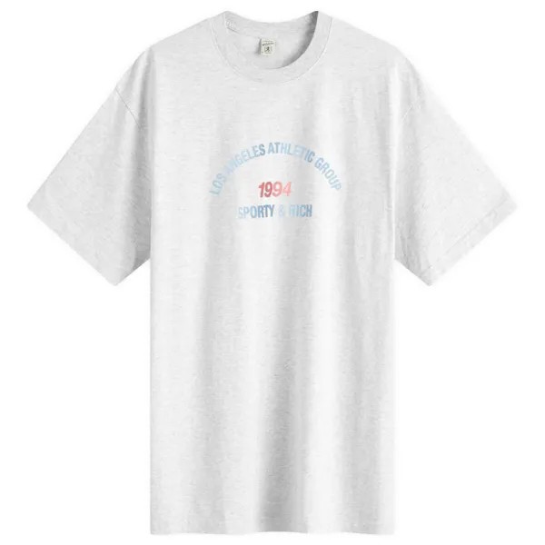 Футболка Sporty & Rich La Athletic Group T-Shirt, цвет Heather Grey, Ocean & Bright Red