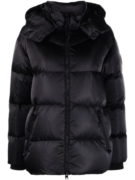 Woolrich атласная куртка с капюшоном, черный