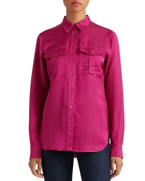 Атласная рубашка с длинным рукавом Ralph Lauren