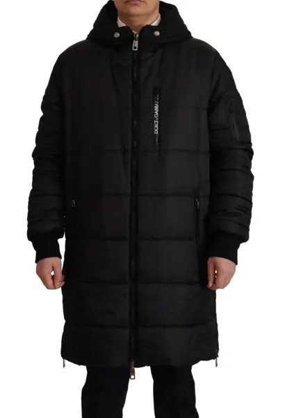 DOLCE - GABBANA Куртка Черная нейлоновая парка с капюшоном Зимняя IT46/US36/S 3000usd