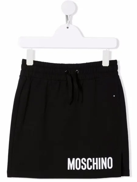 Moschino Kids юбка с кулиской и логотипом